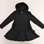 MONCLER Abito in felpa con cappuccio nero bambina