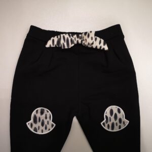 MONCLER Pantalone nero inserti maculati bambina - immagine 3