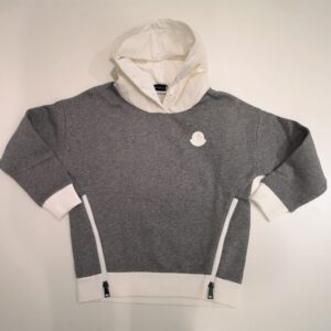 MONCLER Felpa grigia con cappuccio bambina