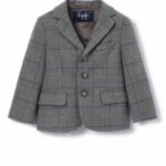 IL GUFO Giacca a quadri grigia bambino