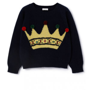 IL GUFO Maglia blu con corona bambina