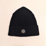 STONE ISLAND Cuffia in maglia blu bambino