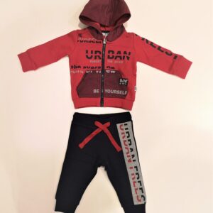 MELBY Completo tuta in felpa blu-rosso bambino