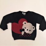 MELBY Maglia blu orsetto con cuore bambina