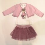 MELBY Completo 3 pezzi con gonna tulle rosa bambina