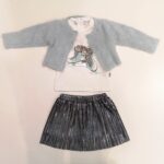 MELBY Completo 3 pezzi con gonna silver bambina