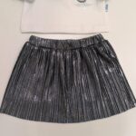 MELBY Gonna silver plissé bambina