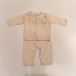 LADIA Completo corpifasce nascita panna con pizzo e nastro corredino neonata