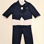 LES ETOILES Completo blu frac battesimo bambino