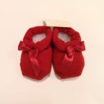 STORY LORIS Scarpette rosse con fiocco di raso corredino neonata