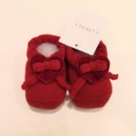 LA PERLA Scarpette rosse con cuoricino di velluto corredino neonata