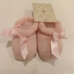 STORY LORIS Scarpette rosa con fiocco di raso corredino neonata