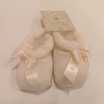 STORY LORIS Scarpette panna con fiocco di raso corredino neonata