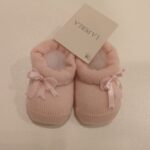 LA PERLA Scarpette rosa con doppio fiocco corredino neonata