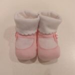PAOLO ROMBOLI  Scarpette in cotone rosa con fiocchetto corredino neonata