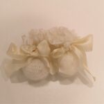 GALLO Scarpette panna con fiocco in organza