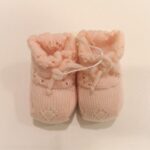 BALIN BALU' Scarpette in lana lavorata rosa neonata