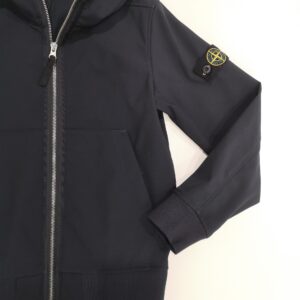 STONE ISLAND Giubbotto blu zip con cappuccio bambino - immagine 2