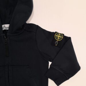 STONE ISLAND Felpa con zip e cappuccio blu bambino (garzata) - immagine 2