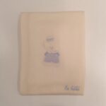 LE BEBE Copertina lana panna e azzurro corredino neonato