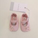 COLORI CHIARI Ballerine rosa con fiorellini scarpette neonata