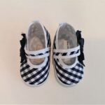 ALETTA Ballerine quadri vichy blu neonata