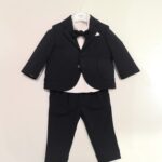 LE BEBE' Completo blu con giacca battesimo bambino