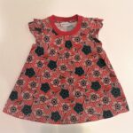 MONCLER Abito manica corta stampa fiori rossi bambina