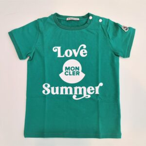 MONCLER T-shirt manica corta verde Love Summer bambino