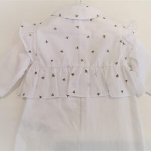 IL GUFO Tutina bianca con ruches apine neonata - immagine 3