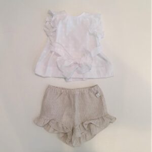 IL GUFO Completo in lino beige bambina - immagine 3