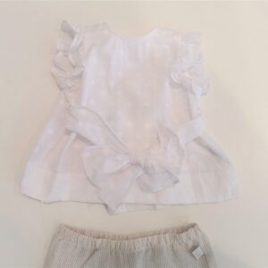 IL GUFO Completo in lino beige bambina - immagine 2