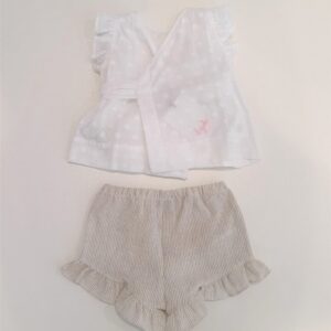 IL GUFO Completo in lino beige bambina - immagine 5