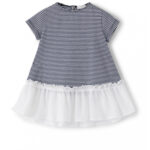 IL GUFO Vestito blu a righe neonata