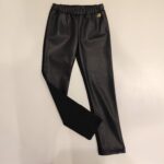 MISS BLUMARINE Leggings nero con ecopelle