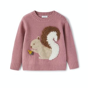IL GUFO Maglia rosa con scoiattolo
