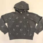 MONCLER Felpa nera con cappuccio bambina