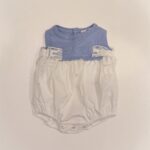 ELISABETTA FRANCHI Tutina pagliaccetto bianco-azzurro