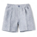 IL GUFO Bermuda in lino a righe azzurro neonato