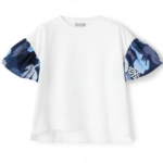 IL GUFO T-shirt con volant stampa giardino bambina