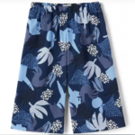 IL GUFO Pantalone capri blu stampa giardino