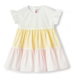IL GUFO Vestito a balze rigate multicolor bambina