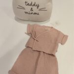 TEDDY & MINOU Completo 2 pezzi manica corta rosa neonata