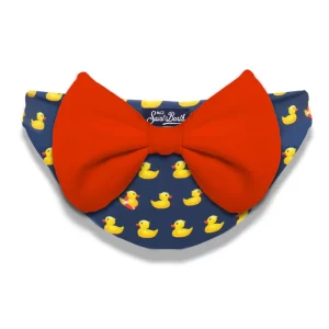 Mc SAINT BARTH Costume monokini stampa Ducky con fiocco rosso