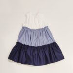 IL GUFO Vestito a balze azzurro e blu bambina