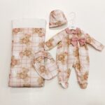 LE BEBE' Coordinato con tutina stampa orsacchiotti corredino nascita neonata