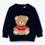 IL GUFO Maglia blu con orsetto bambino