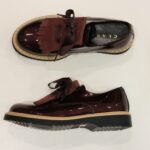 CLARYS Scarpe in vernice bordeaux con frangia suède bambina
