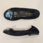 CLARYS Ballerina in suède blu con fiocco davanti