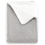 BAMBOOM Coperta lettino 140x100 - Honey, in bambù organico + spugna peluche - Pearl grey